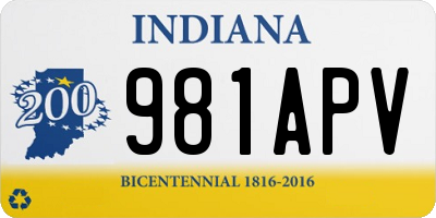 IN license plate 981APV
