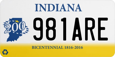 IN license plate 981ARE