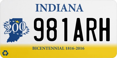 IN license plate 981ARH