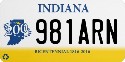 IN license plate 981ARN