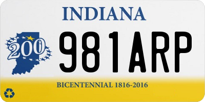 IN license plate 981ARP
