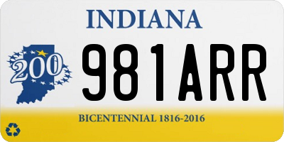 IN license plate 981ARR