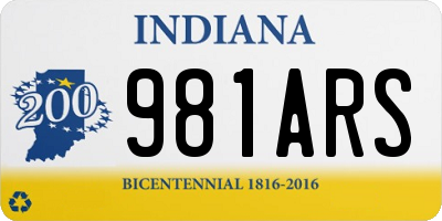 IN license plate 981ARS