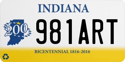 IN license plate 981ART