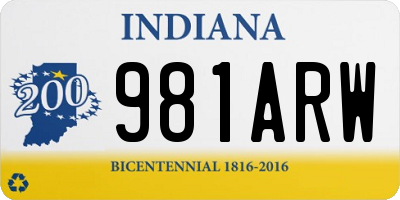 IN license plate 981ARW