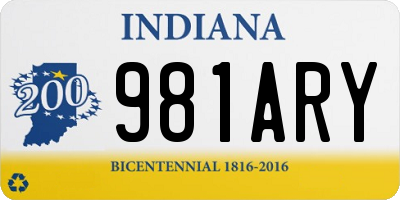 IN license plate 981ARY