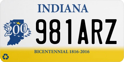 IN license plate 981ARZ