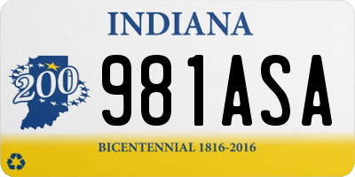 IN license plate 981ASA