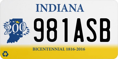 IN license plate 981ASB
