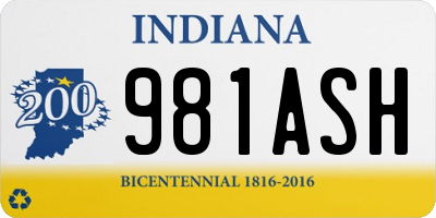 IN license plate 981ASH