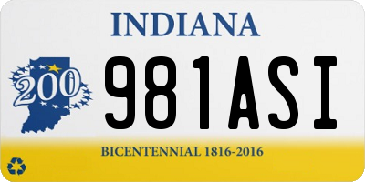 IN license plate 981ASI