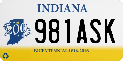 IN license plate 981ASK