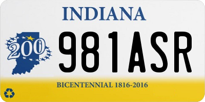 IN license plate 981ASR