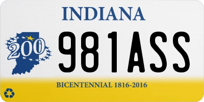 IN license plate 981ASS
