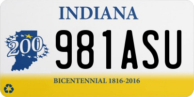 IN license plate 981ASU