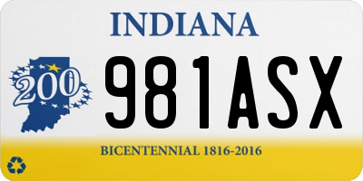 IN license plate 981ASX