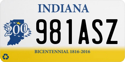IN license plate 981ASZ