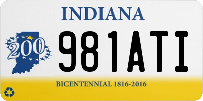 IN license plate 981ATI