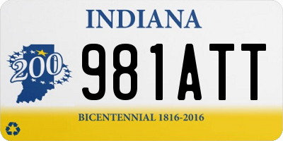 IN license plate 981ATT