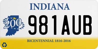 IN license plate 981AUB