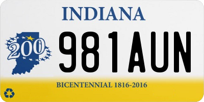 IN license plate 981AUN