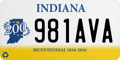 IN license plate 981AVA