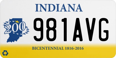 IN license plate 981AVG