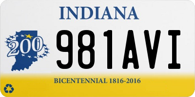 IN license plate 981AVI