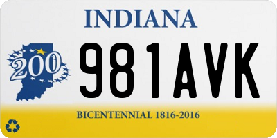 IN license plate 981AVK