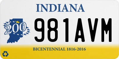IN license plate 981AVM