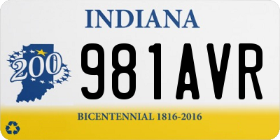 IN license plate 981AVR