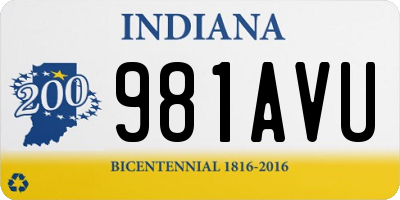 IN license plate 981AVU