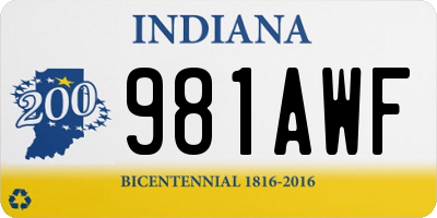 IN license plate 981AWF