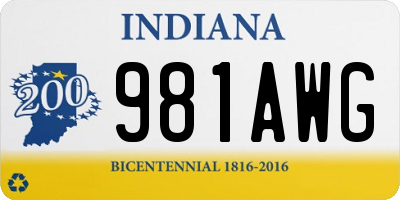 IN license plate 981AWG
