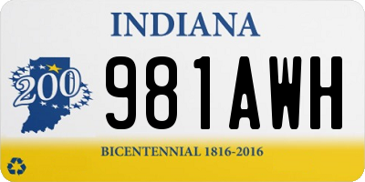 IN license plate 981AWH