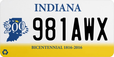 IN license plate 981AWX