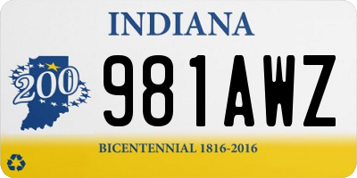 IN license plate 981AWZ