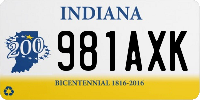 IN license plate 981AXK