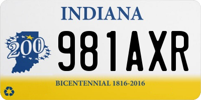 IN license plate 981AXR