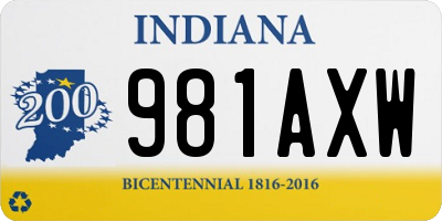 IN license plate 981AXW