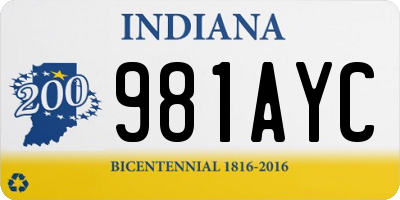 IN license plate 981AYC