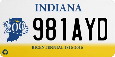 IN license plate 981AYD