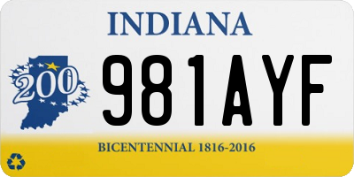 IN license plate 981AYF