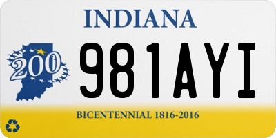 IN license plate 981AYI