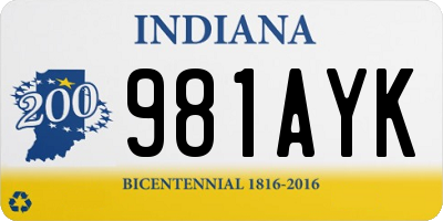 IN license plate 981AYK