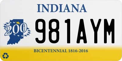 IN license plate 981AYM