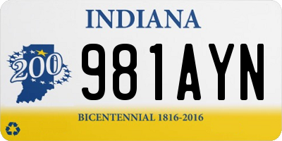 IN license plate 981AYN