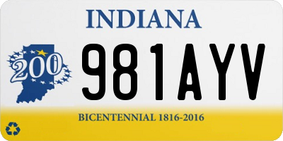 IN license plate 981AYV