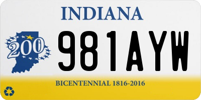IN license plate 981AYW