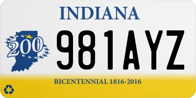 IN license plate 981AYZ